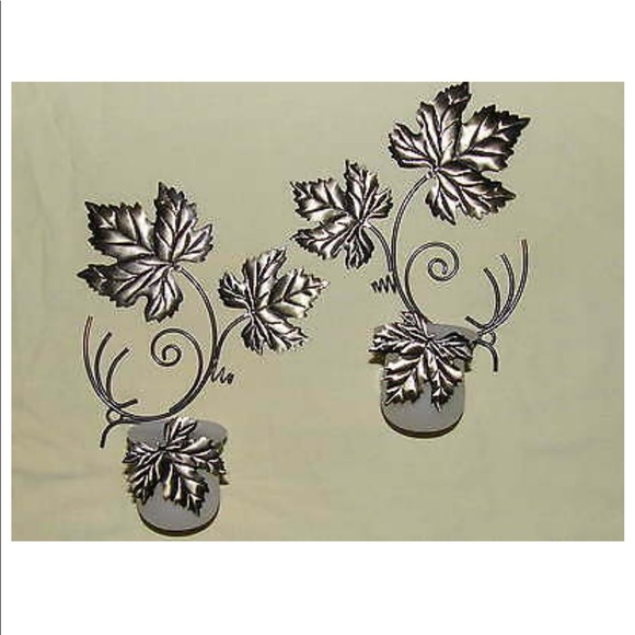 PartyLite Other - Partylite Antique grape leaf sconce pair